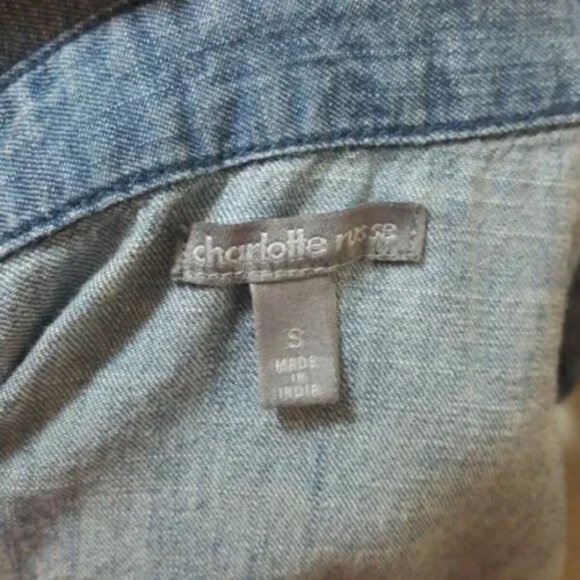 Charlotte Russe blue shirt size small - Picture 3 of 8